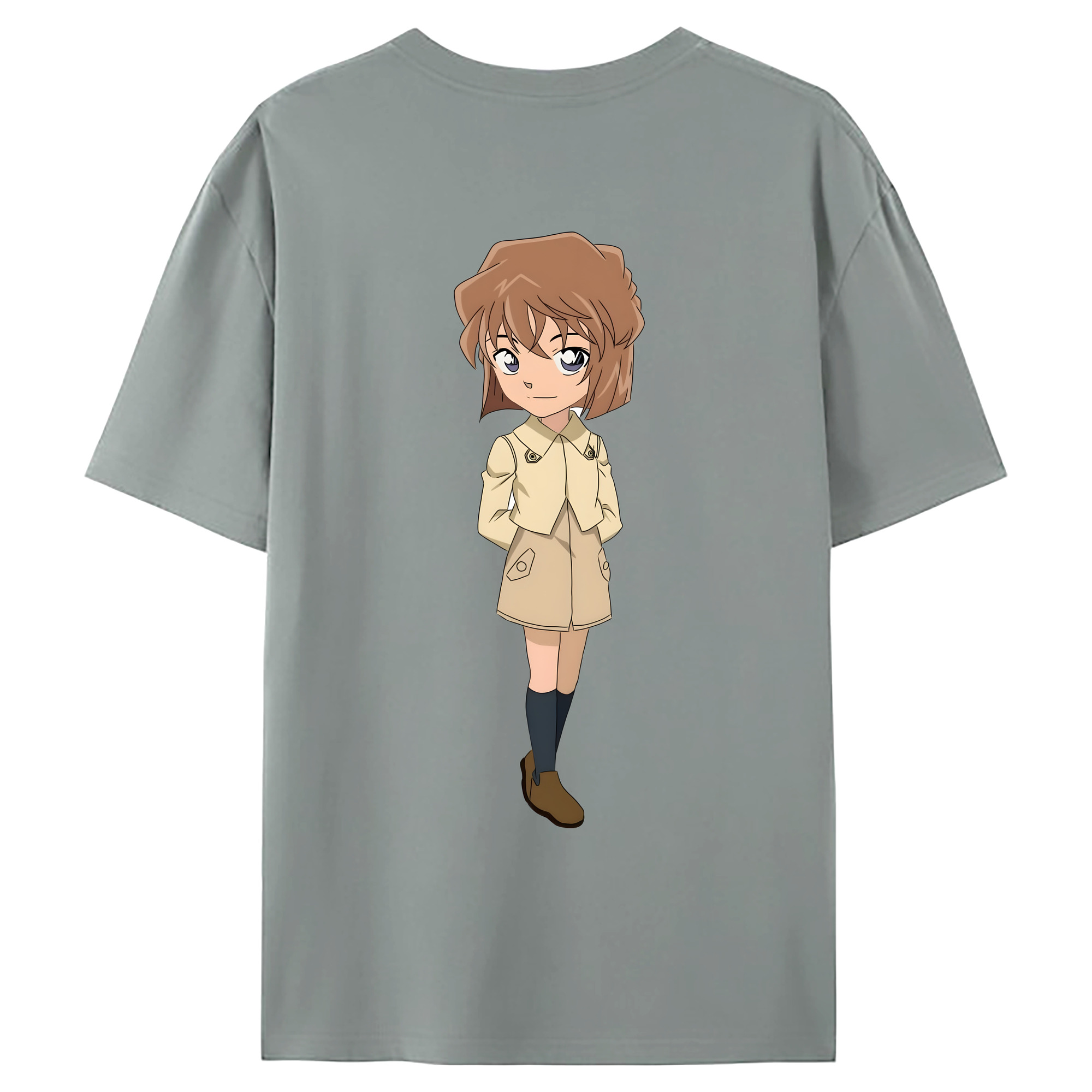 （画像用） 名探偵コナン 灰原 哀 はいばら あい Detective Conan Anita Hailey、Vi Graythorn Haibara Ai 綿100％ メンズ半袖Tシャツ（バックプリント） 通気性